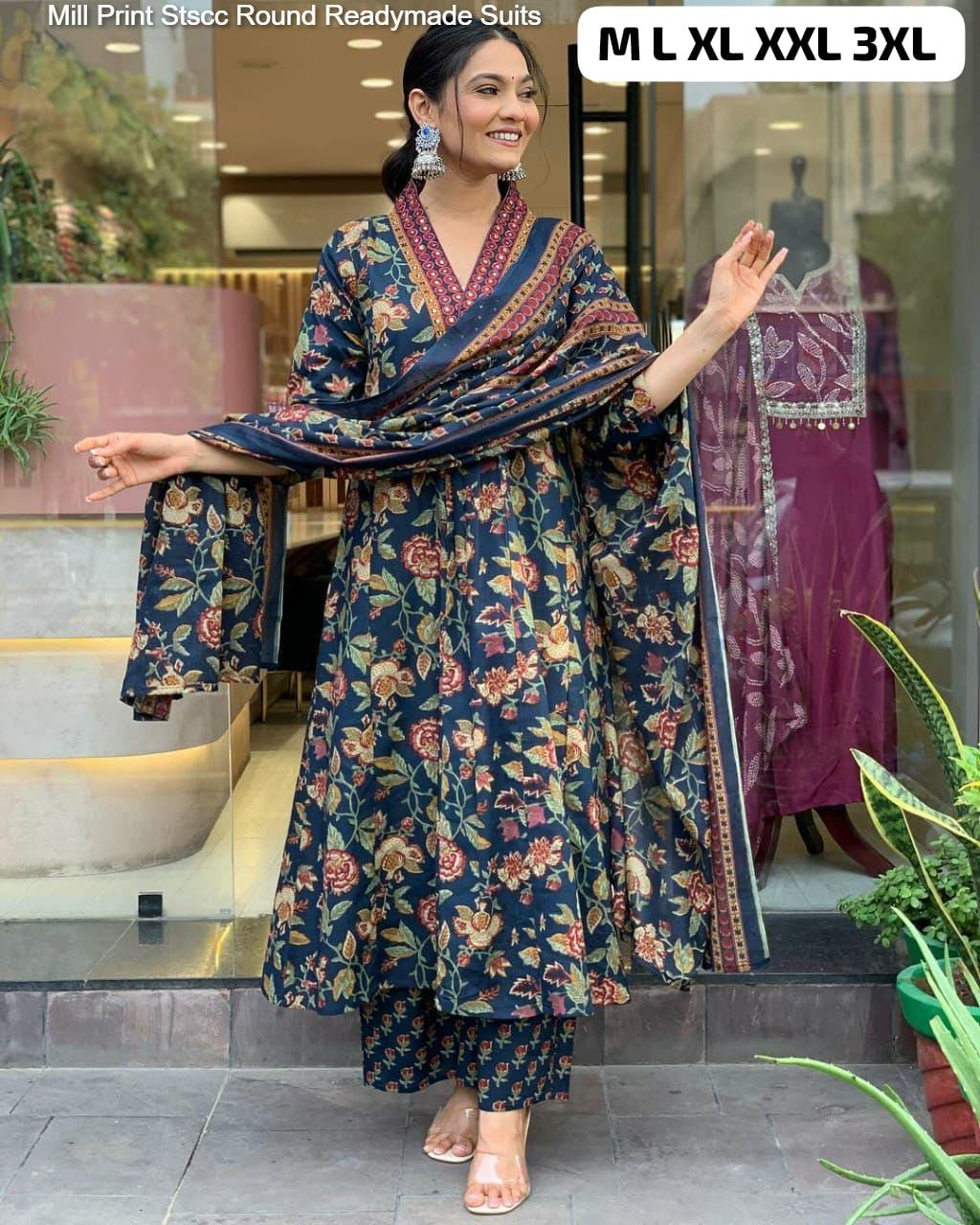 Mill Print Stscc Round Readymade Suits