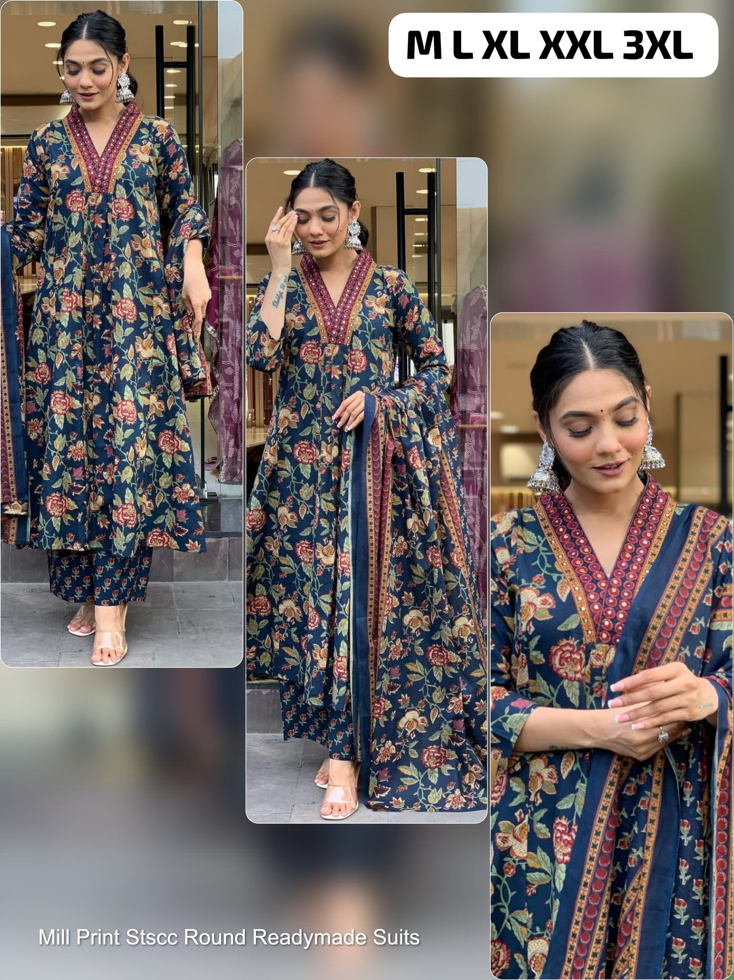 Mill Print Stscc Round Readymade Suits