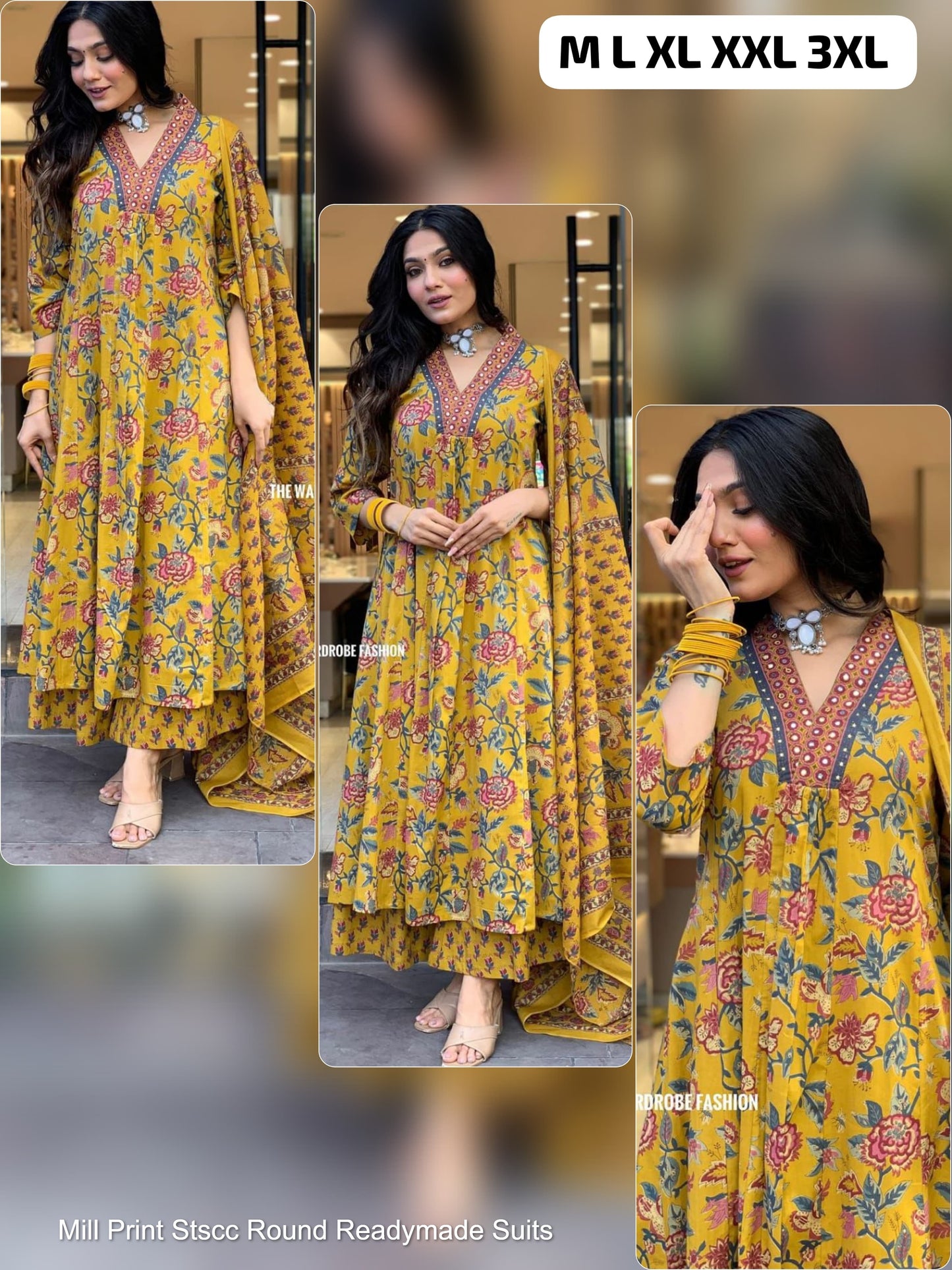 Mill Print Stscc Round Readymade Suits