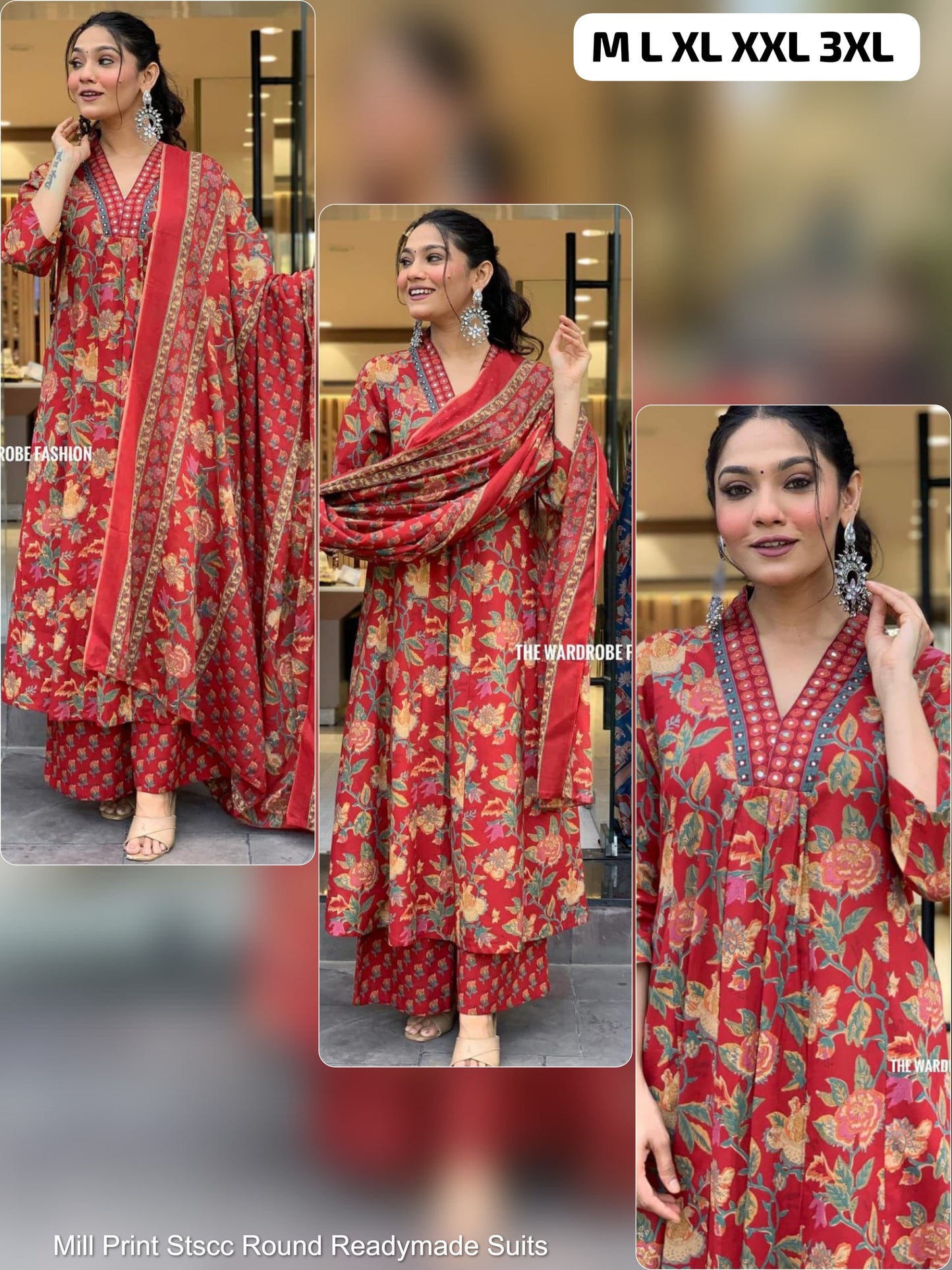 Mill Print Stscc Round Readymade Suits