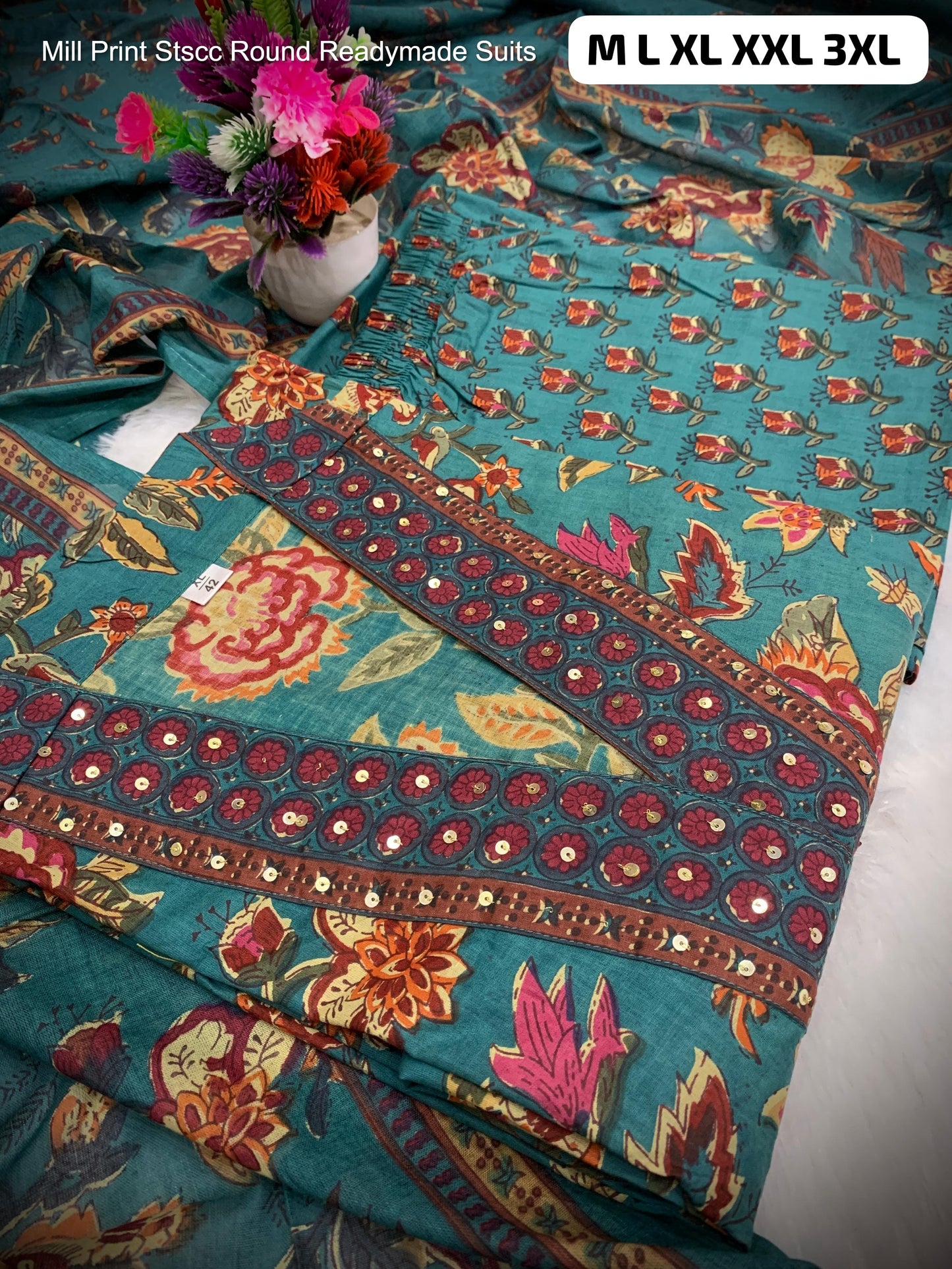 Mill Print Stscc Round Readymade Suits