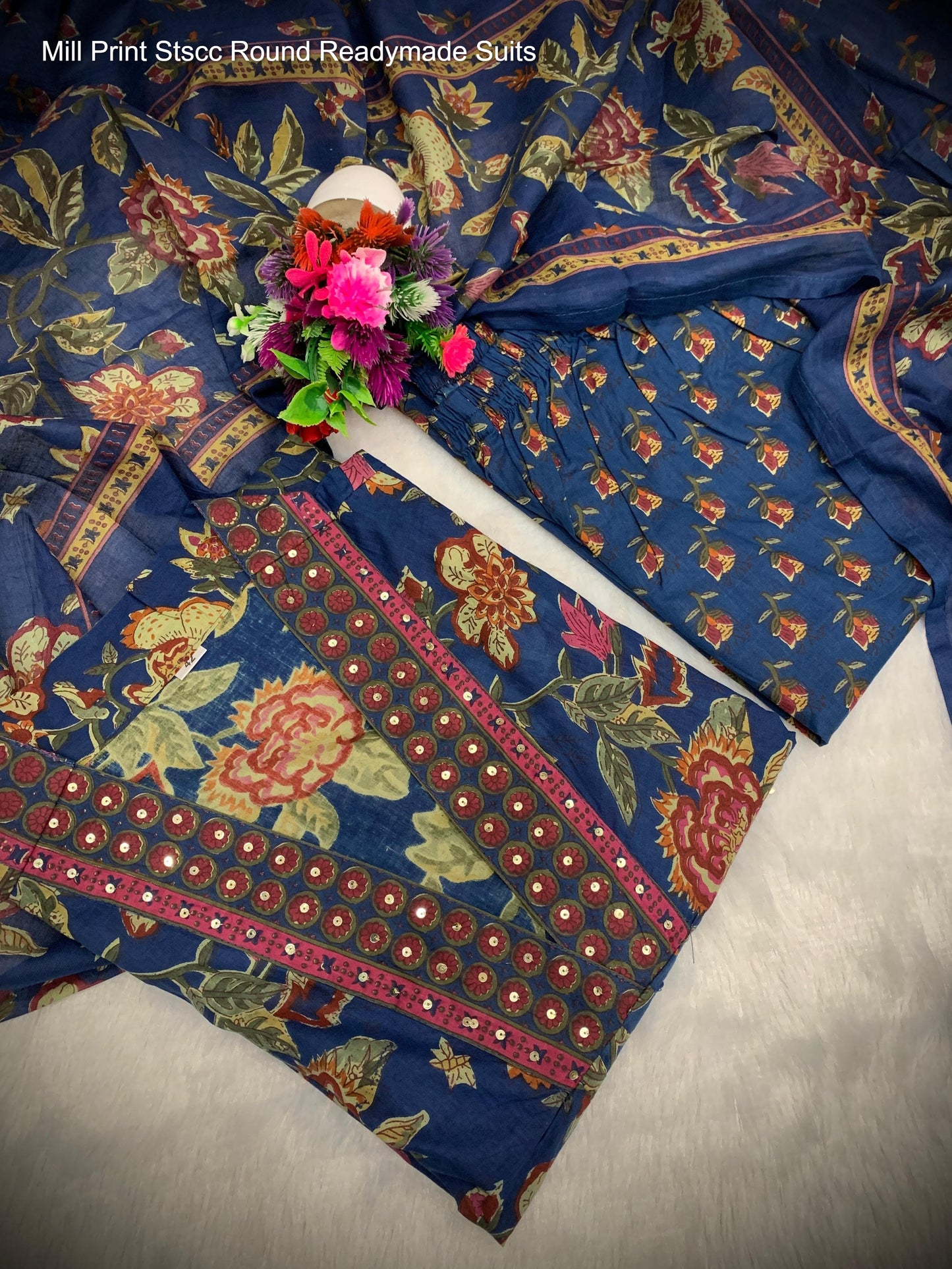 Mill Print Stscc Round Readymade Suits