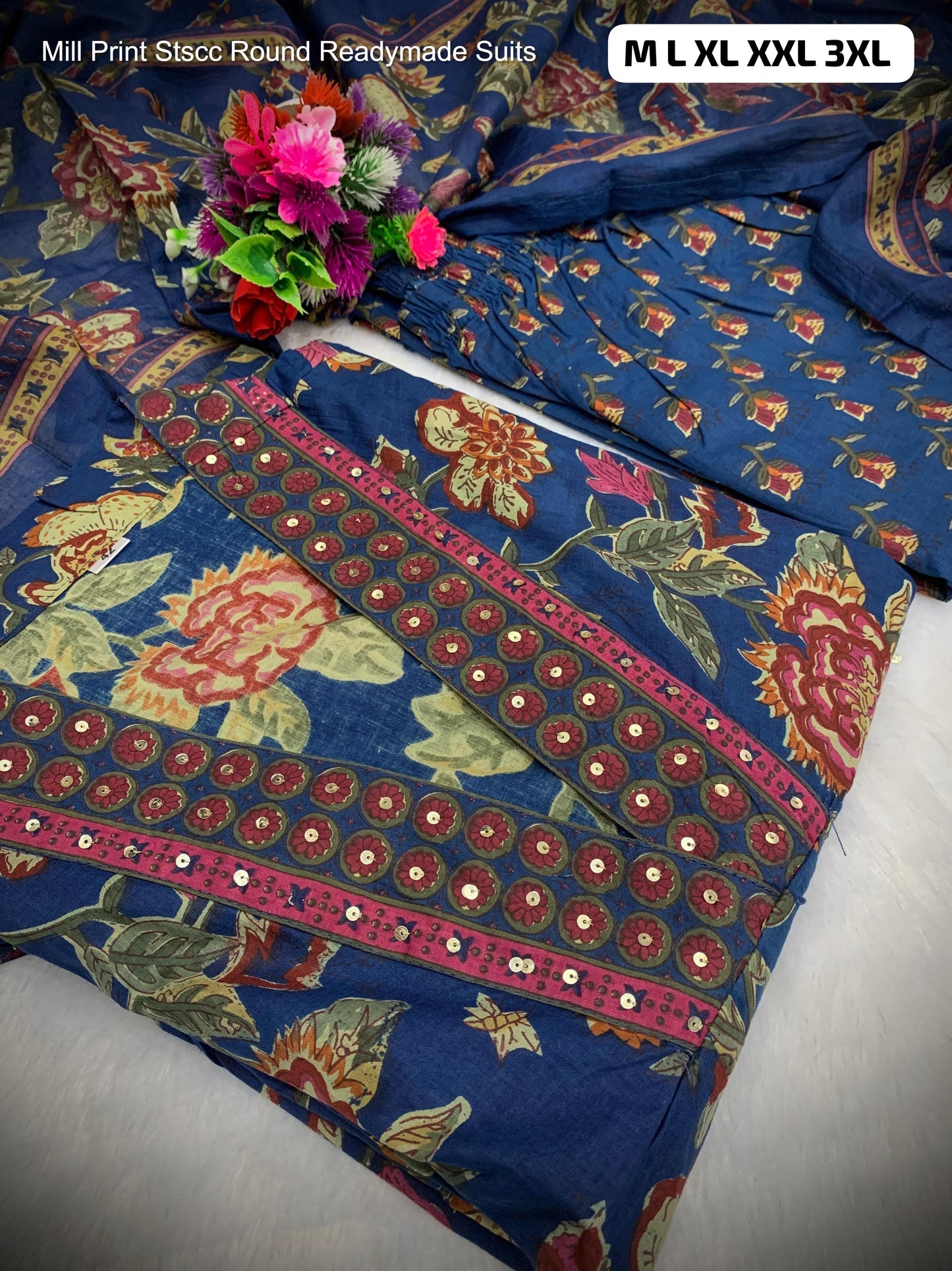 Mill Print Stscc Round Readymade Suits