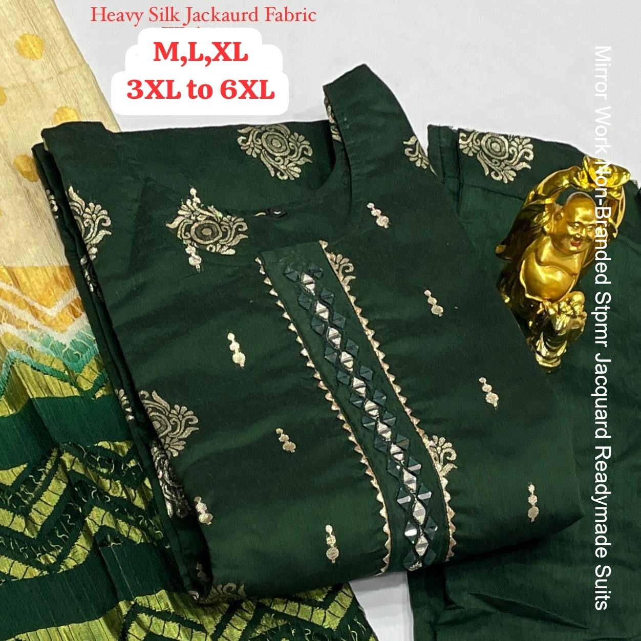 Mirror Work Non-Branded Stpmr Jacquard Readymade Suits