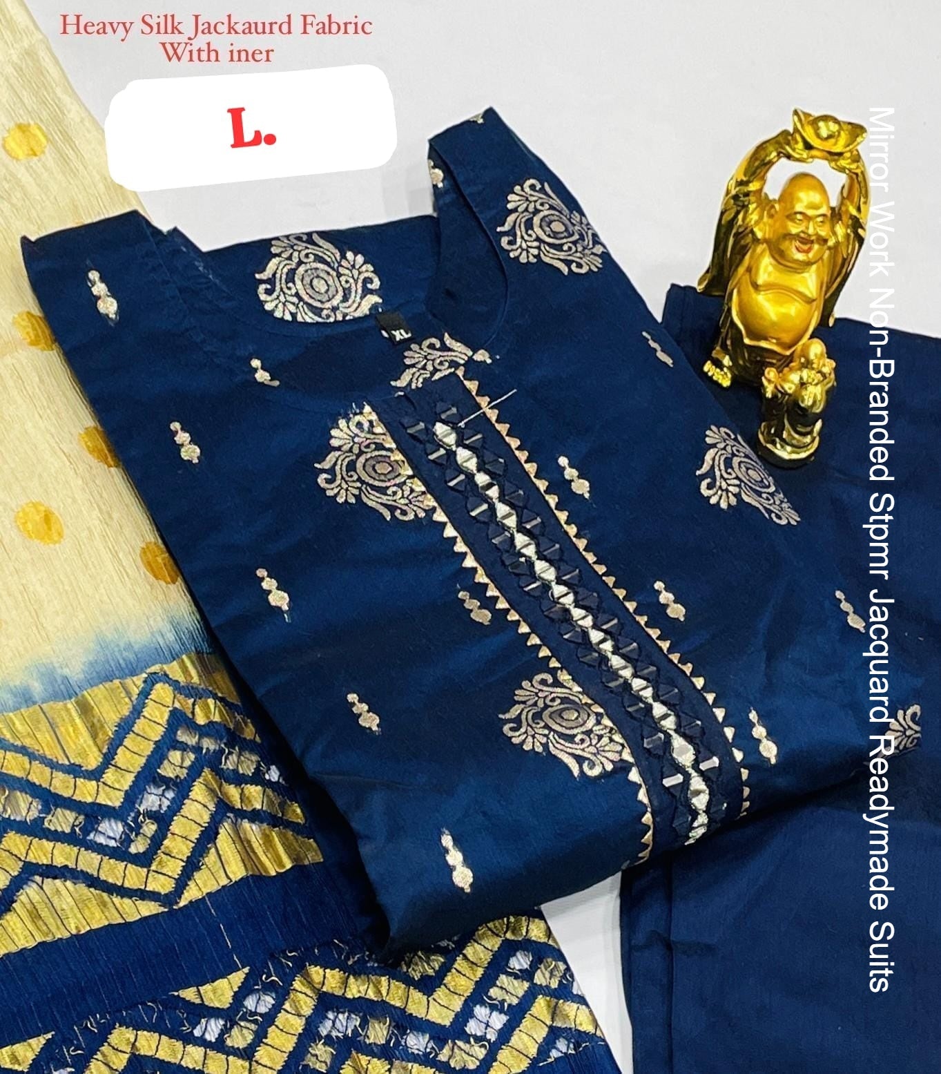 Mirror Work Non-Branded Stpmr Jacquard Readymade Suits