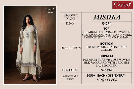 Mishka S4250 Ganga Pure Viscose Unstitched Suits