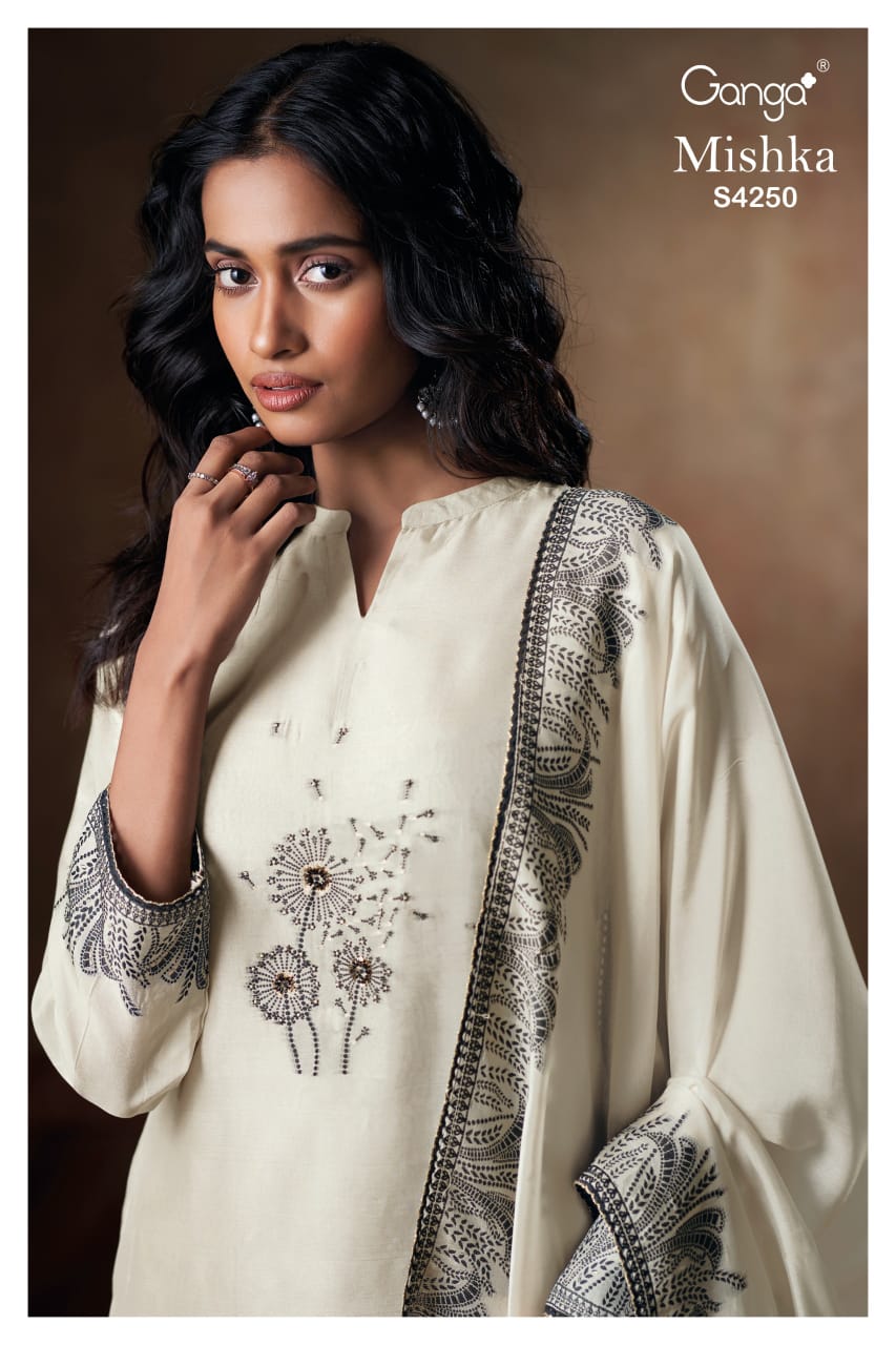 Mishka S4250 Ganga Pure Viscose Unstitched Suits