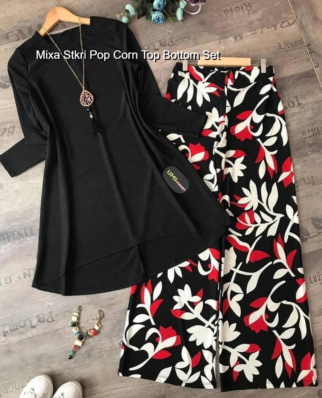 Mixa Stkri Pop Corn Top Bottom Set
