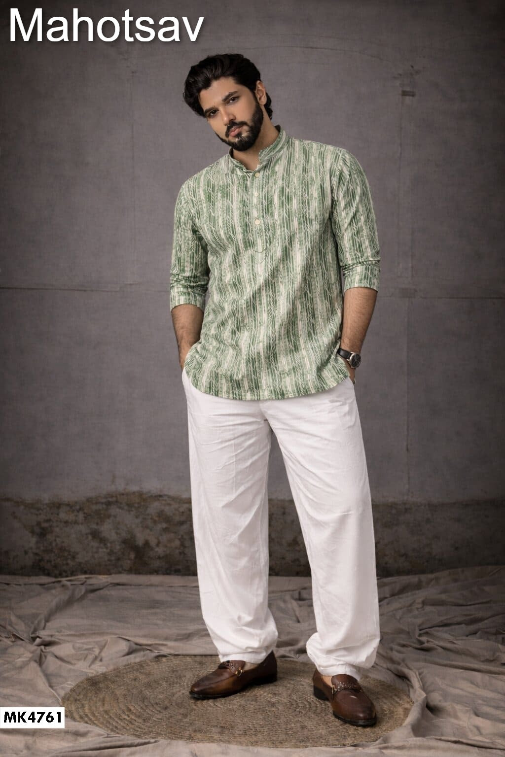 Mk4761 Vol 2 Mahotsav Viscose Mens Short Kurta