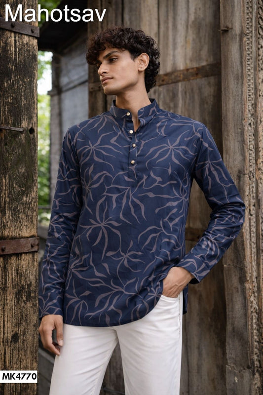 Mk4770 Vol 2 Mahotsav Linen Mens Short Kurta