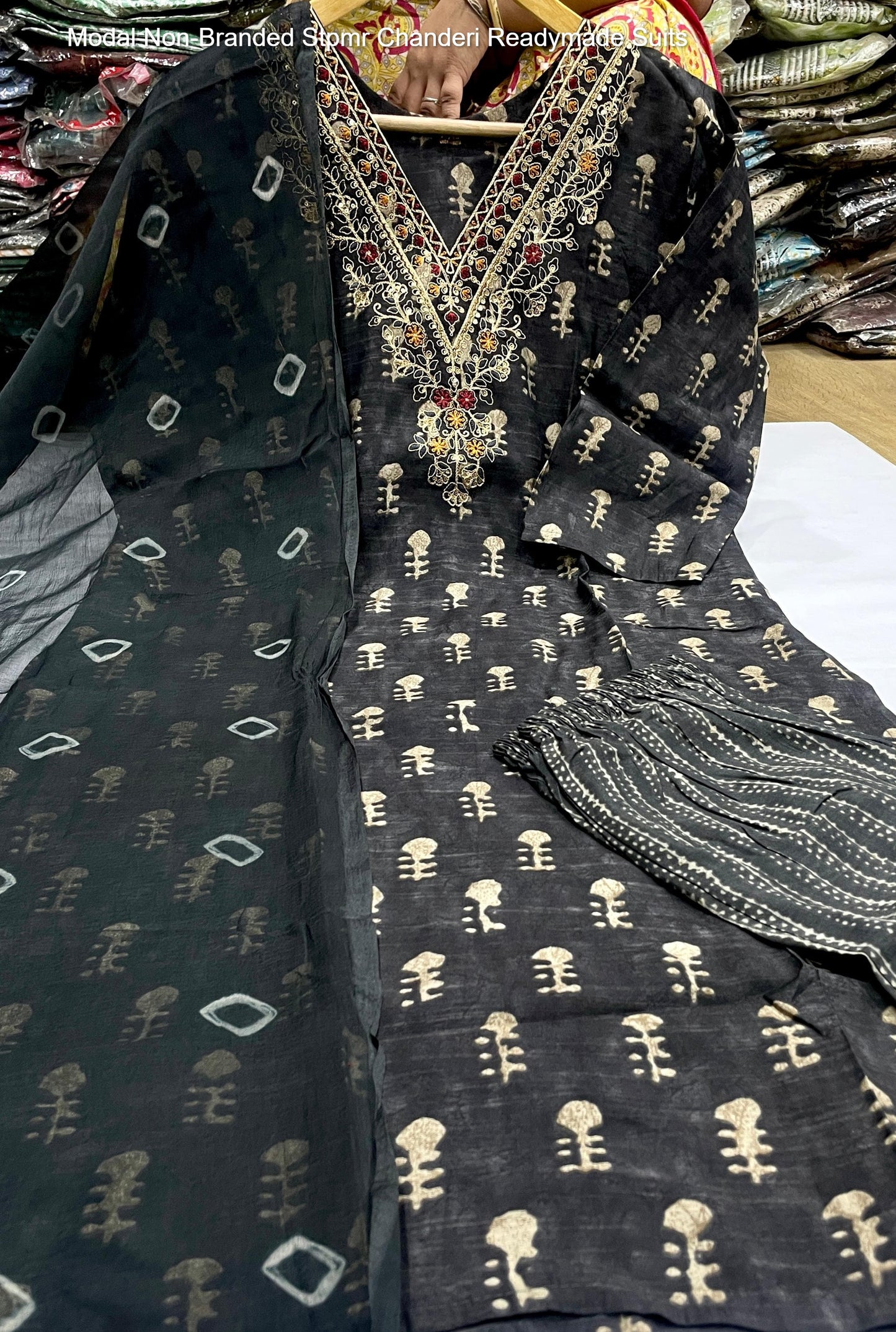 Modal Non-Branded Stpmr Chanderi Readymade Suits