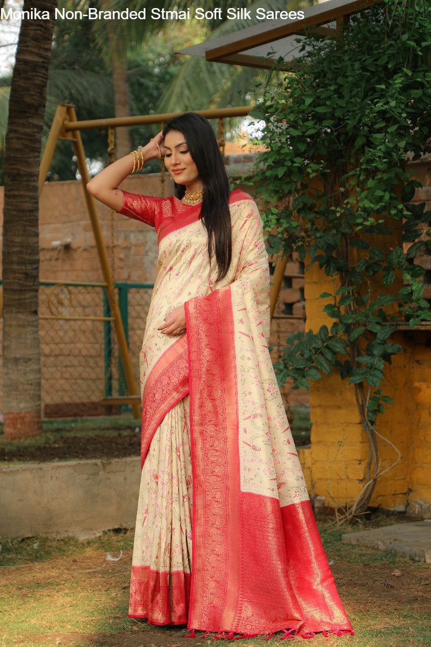 Monika Non-Branded Stmai Soft Silk Sarees