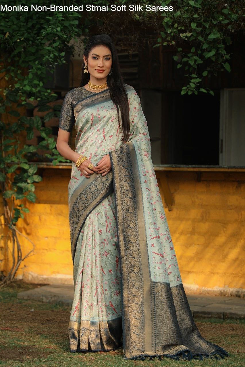 Monika Non-Branded Stmai Soft Silk Sarees