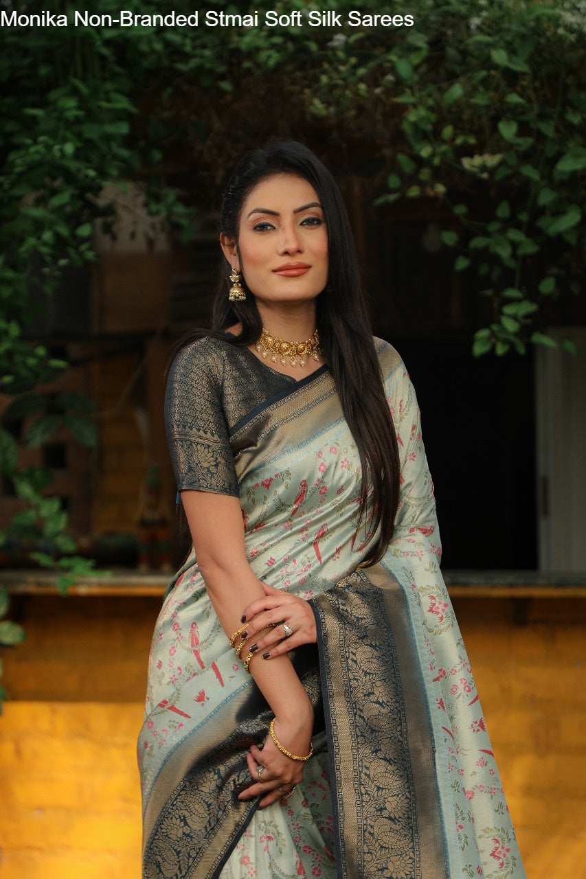 Monika Non-Branded Stmai Soft Silk Sarees