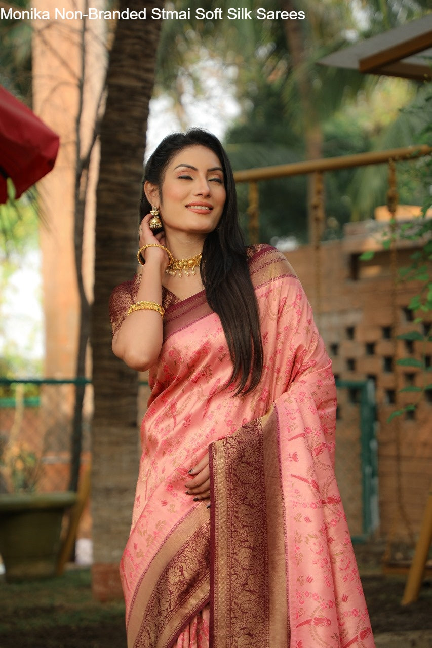 Monika Non-Branded Stmai Soft Silk Sarees