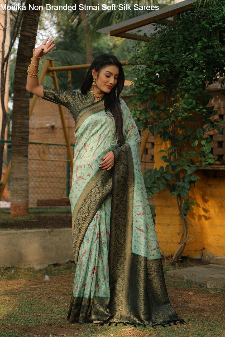 Monika Non-Branded Stmai Soft Silk Sarees
