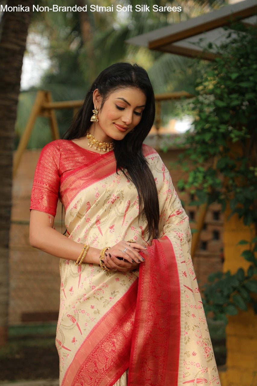Monika Non-Branded Stmai Soft Silk Sarees