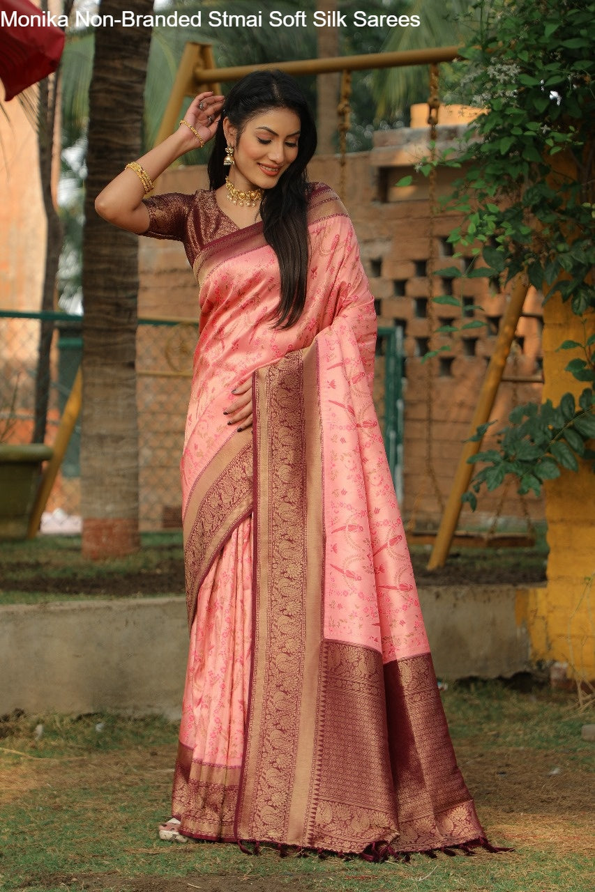Monika Non-Branded Stmai Soft Silk Sarees