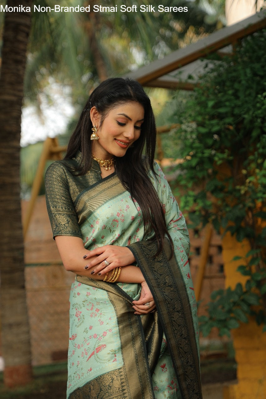 Monika Non-Branded Stmai Soft Silk Sarees