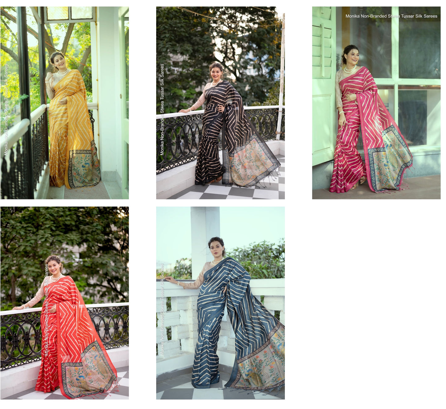 Monika Non-Branded Stwea Tussar Silk Sarees