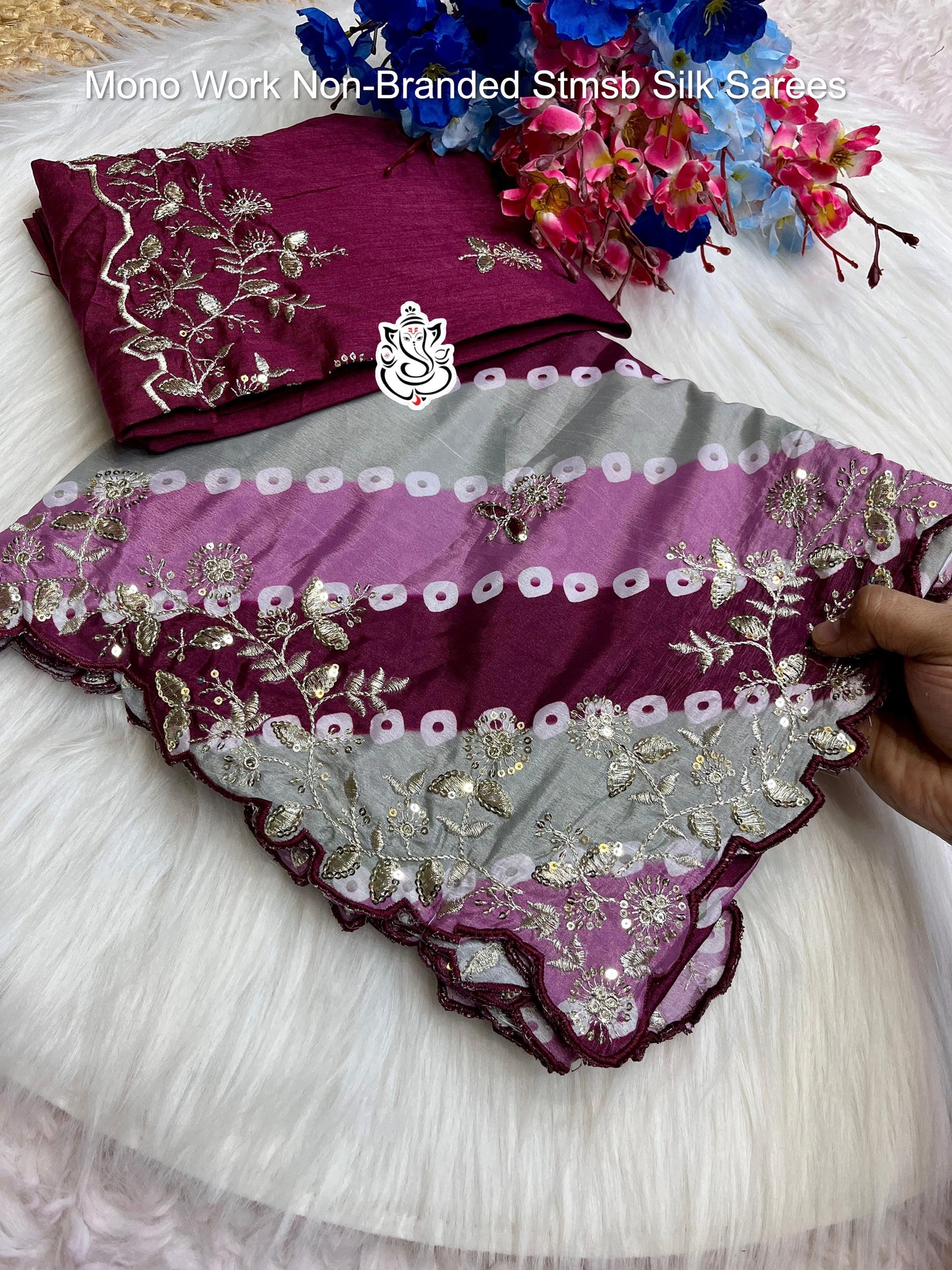 Mono Work Non-Branded Stmsb Silk Sarees