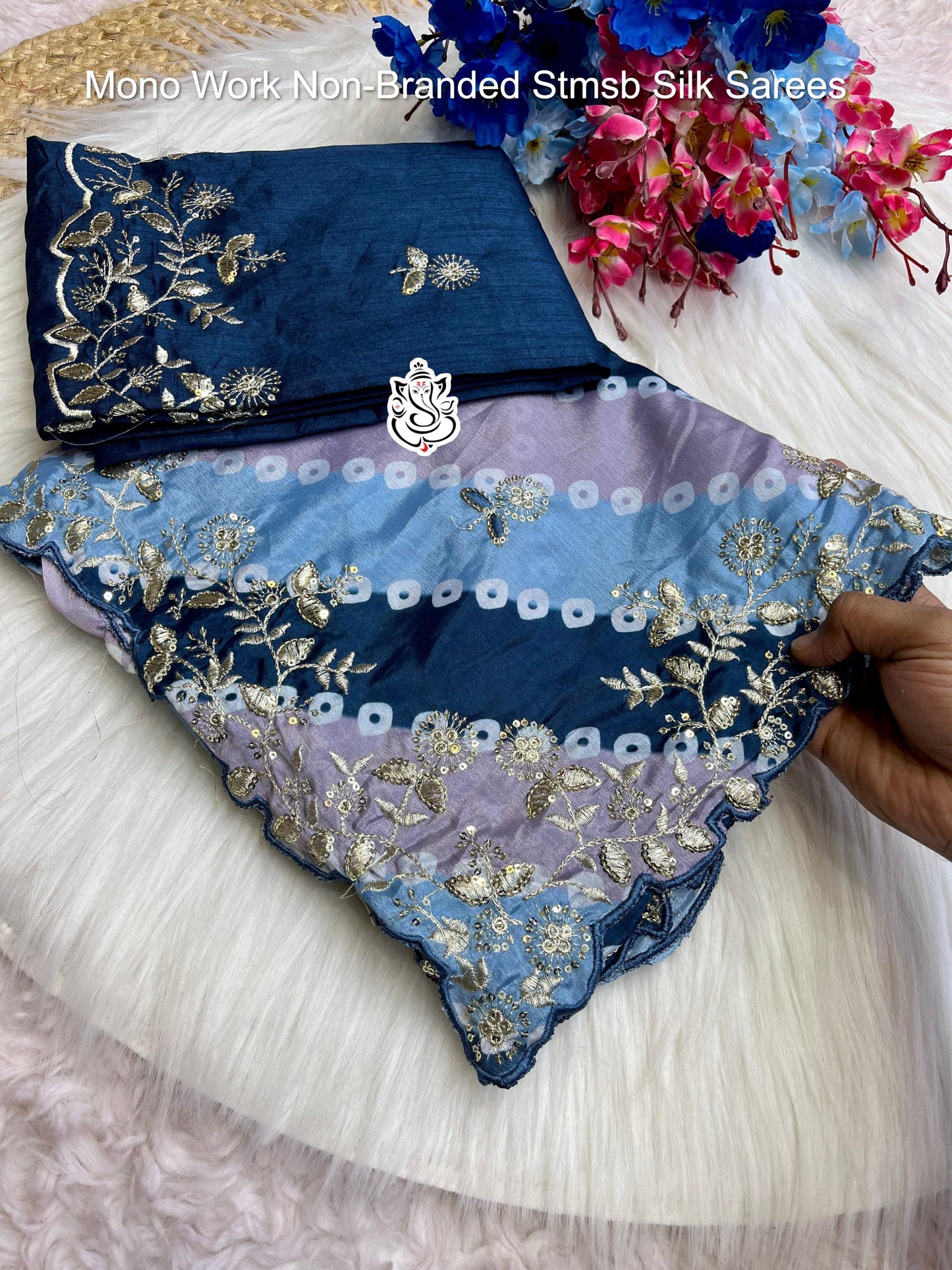 Mono Work Non-Branded Stmsb Silk Sarees