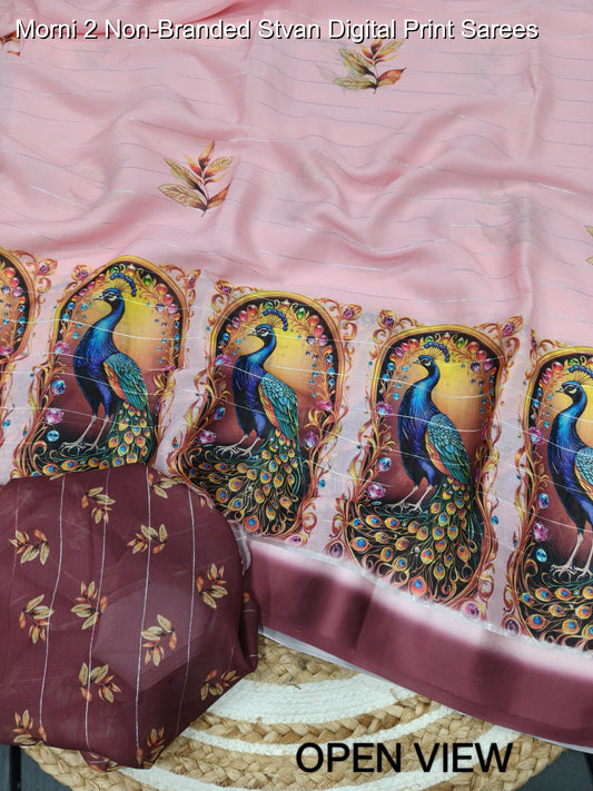Morni 2 Non-Branded Stvan Digital Print Sarees