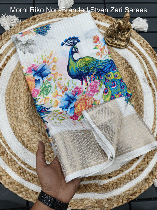 Morni Riko Non-Branded Stvan Zari Sarees