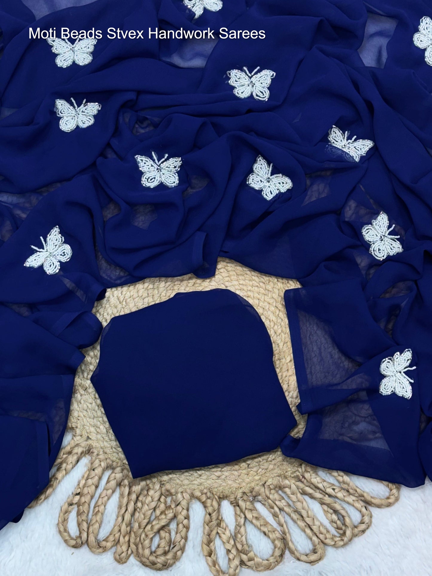 Moti Beads Stvex Handwork Sarees