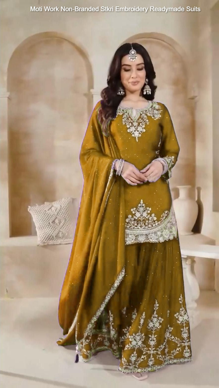 Moti Work Non-Branded Stkri Embroidery Readymade Suits