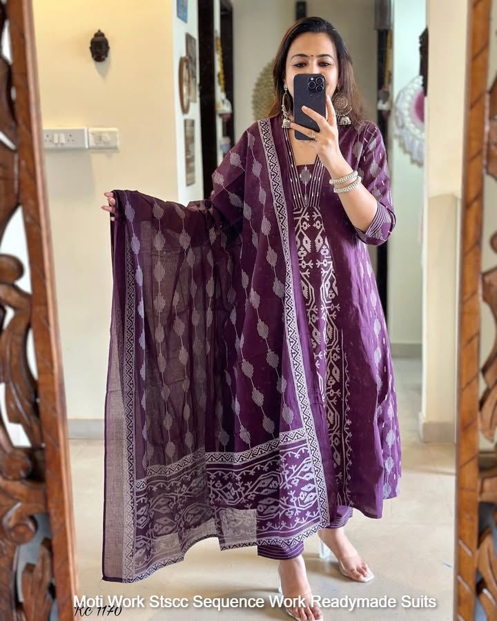 Moti Work Stscc Sequence Work Readymade Suits