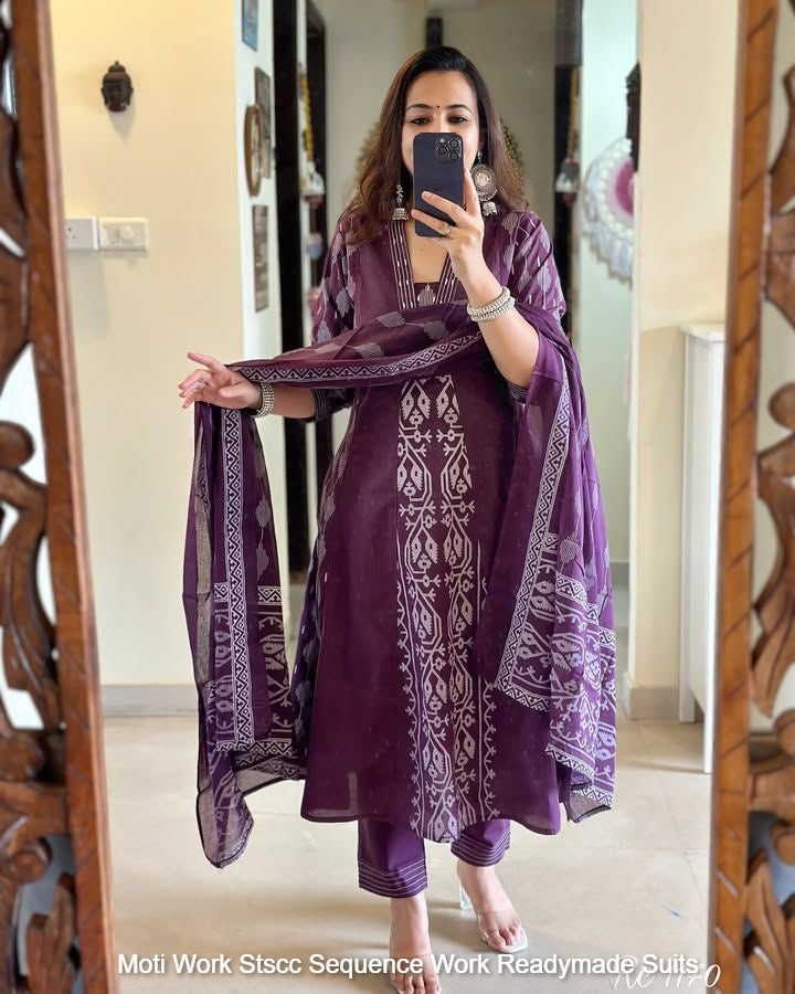 Moti Work Stscc Sequence Work Readymade Suits