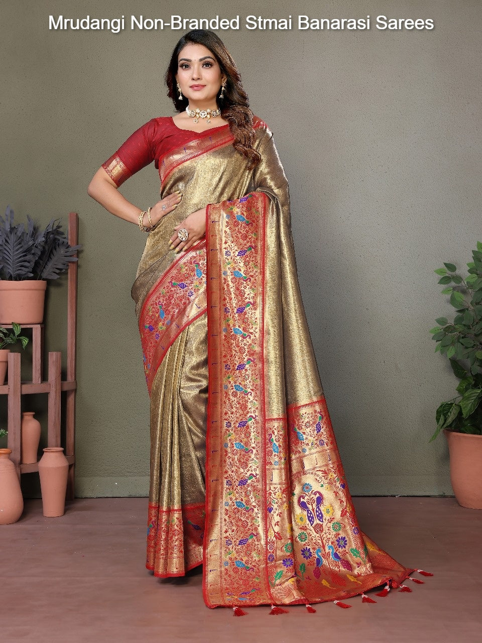 Mrudangi Non-Branded Stmai Banarasi Sarees