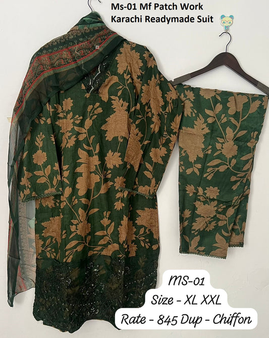 Ms-01 Mf Patch Work Karachi Readymade Suit