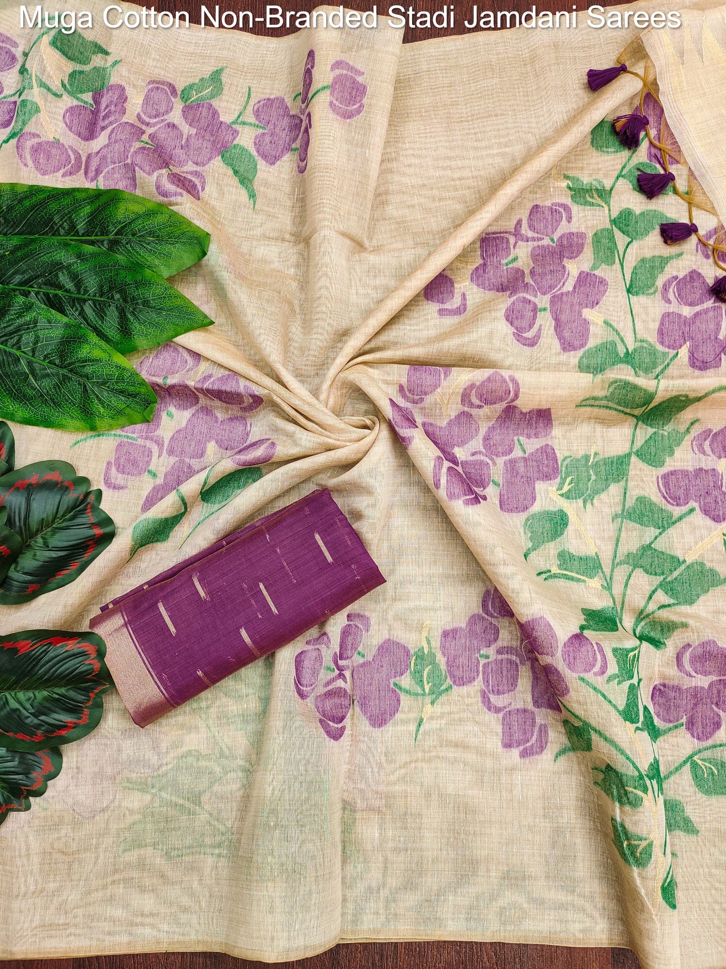 Muga Cotton Non-Branded Stadi Jamdani Sarees