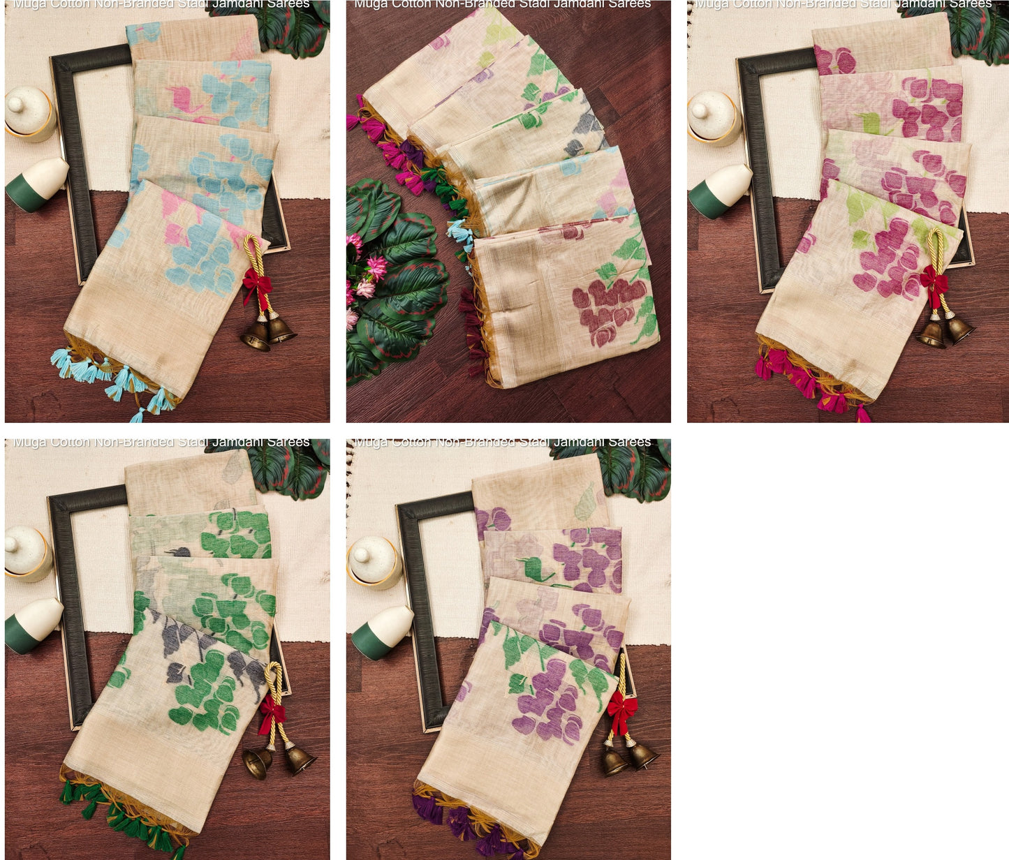 Muga Cotton Non-Branded Stadi Jamdani Sarees