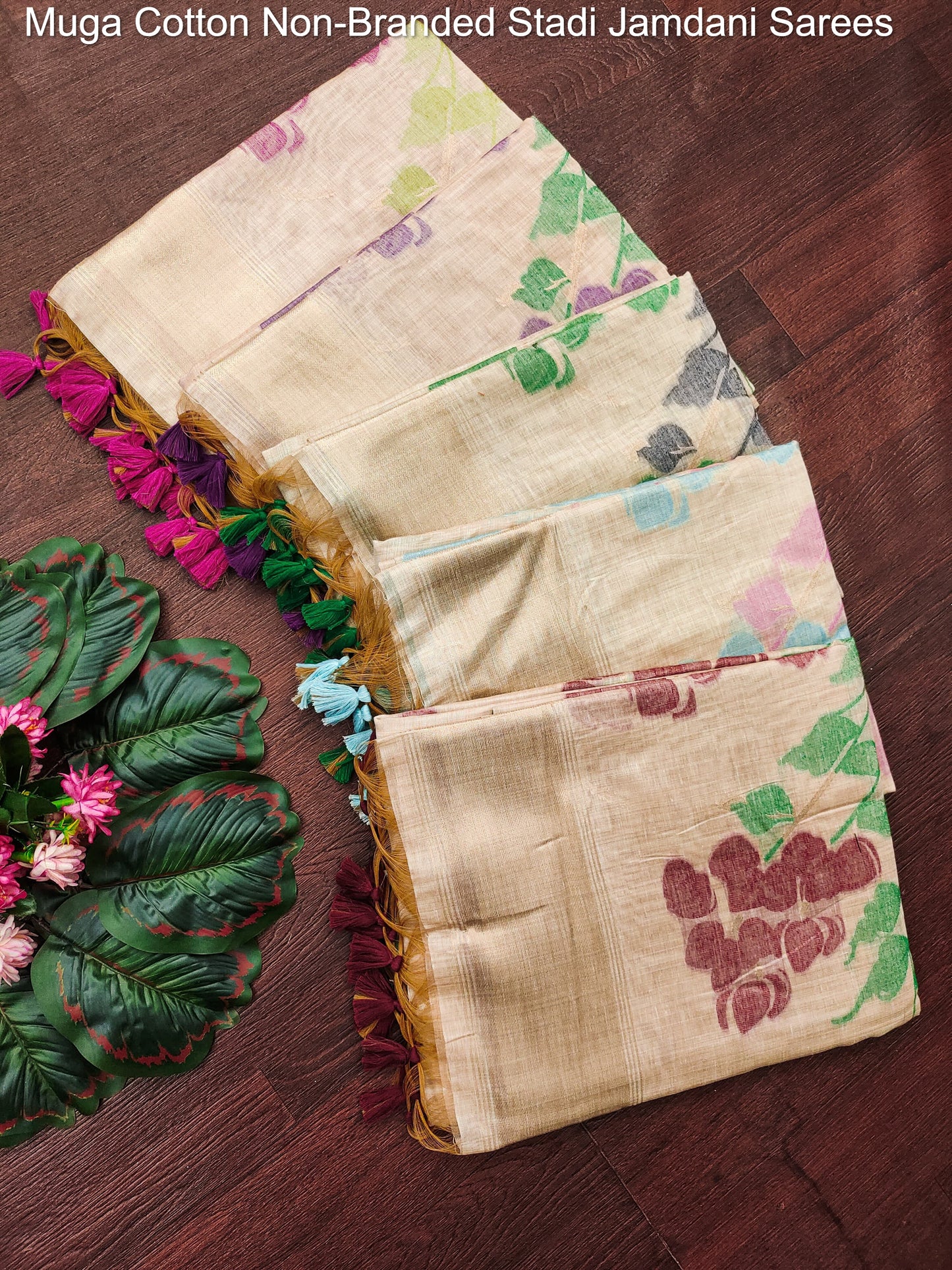 Muga Cotton Non-Branded Stadi Jamdani Sarees