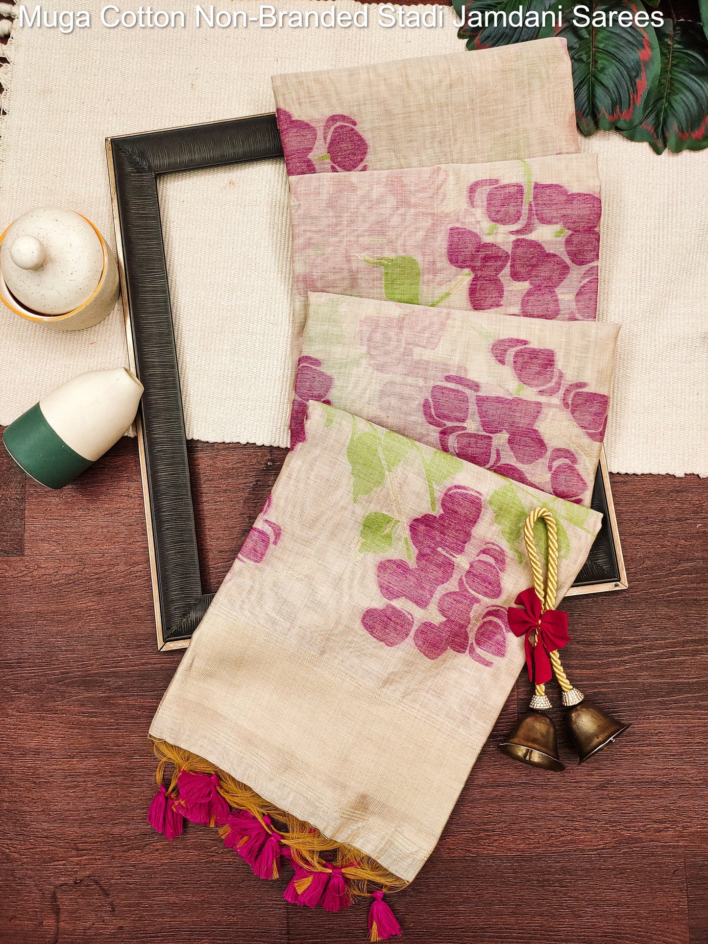 Muga Cotton Non-Branded Stadi Jamdani Sarees