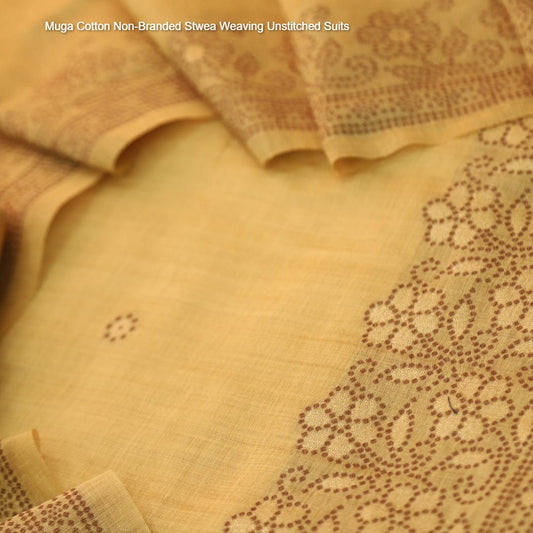 Muga Cotton Non-Branded Stwea Weaving Unstitched Suits