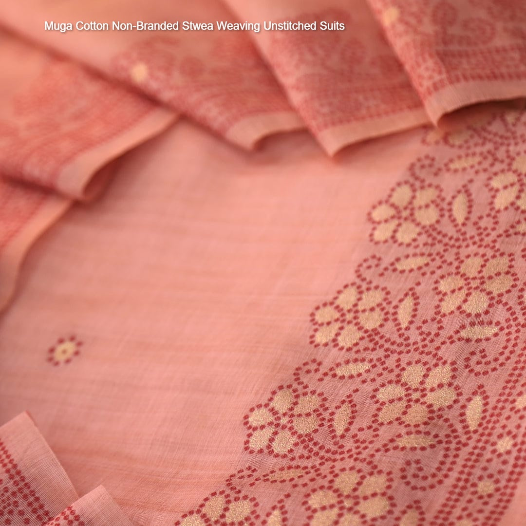 Muga Cotton Non-Branded Stwea Weaving Unstitched Suits