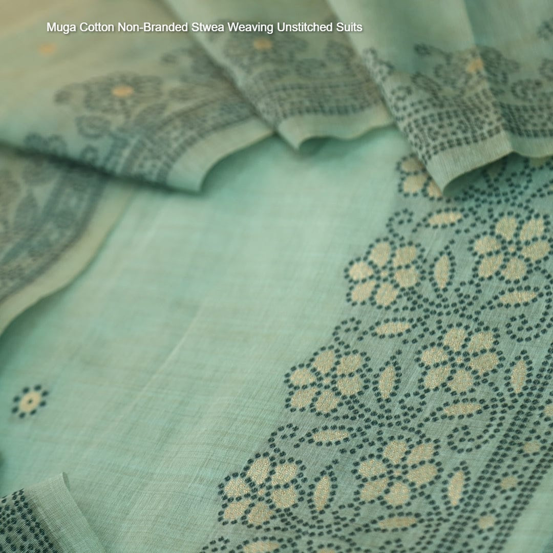 Muga Cotton Non-Branded Stwea Weaving Unstitched Suits
