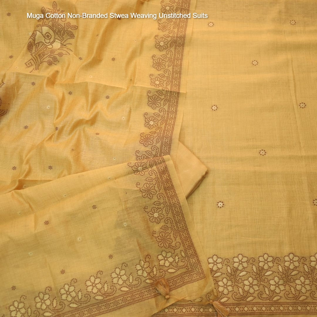 Muga Cotton Non-Branded Stwea Weaving Unstitched Suits