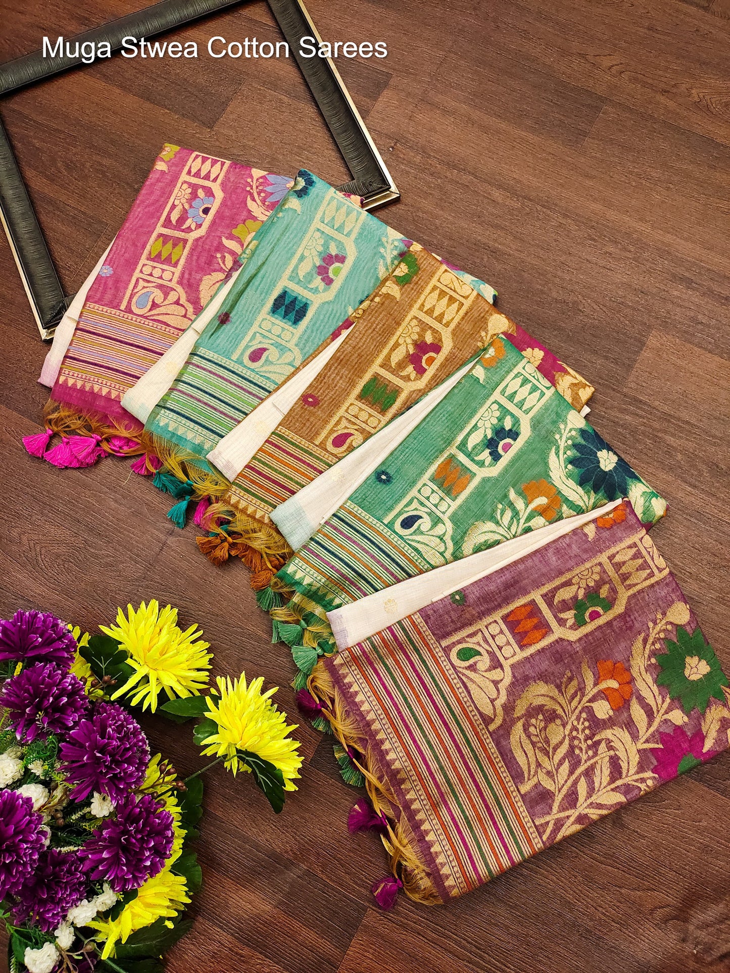 Muga Stwea Cotton Sarees