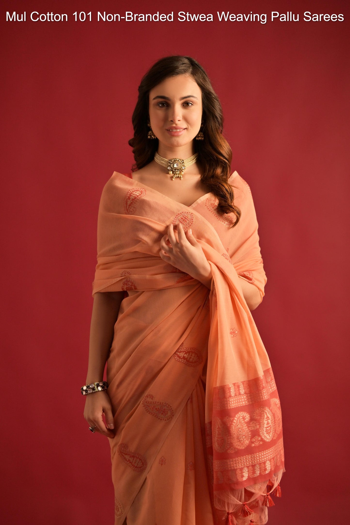 Mul Cotton 101 Non-Branded Stwea Weaving Pallu Sarees