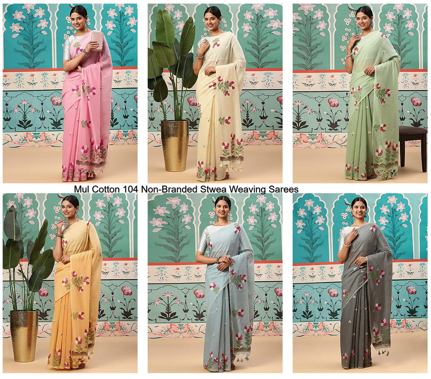 Mul Cotton 104 Non-Branded Stwea Weaving Sarees