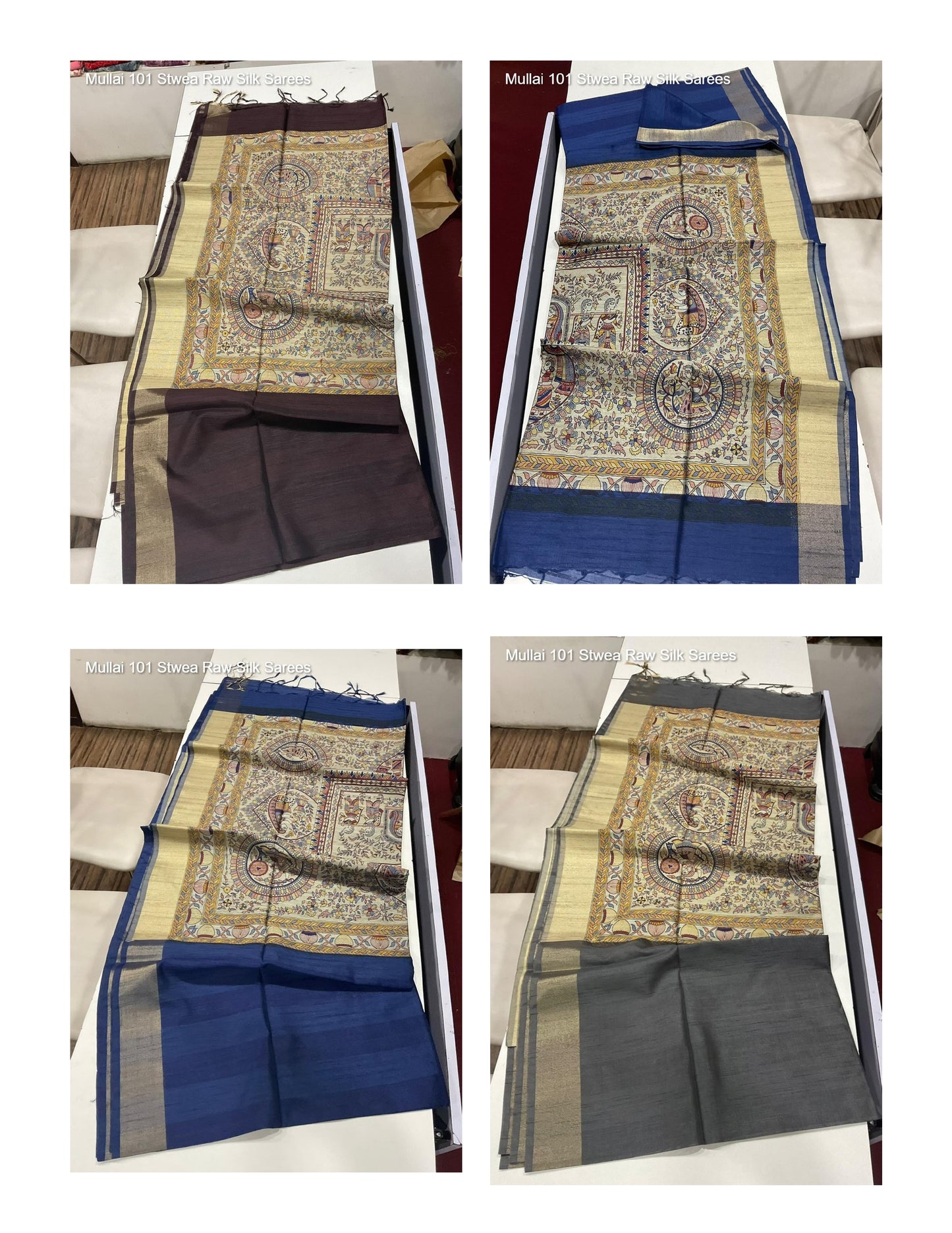 Mullai 101 Stwea Raw Silk Sarees