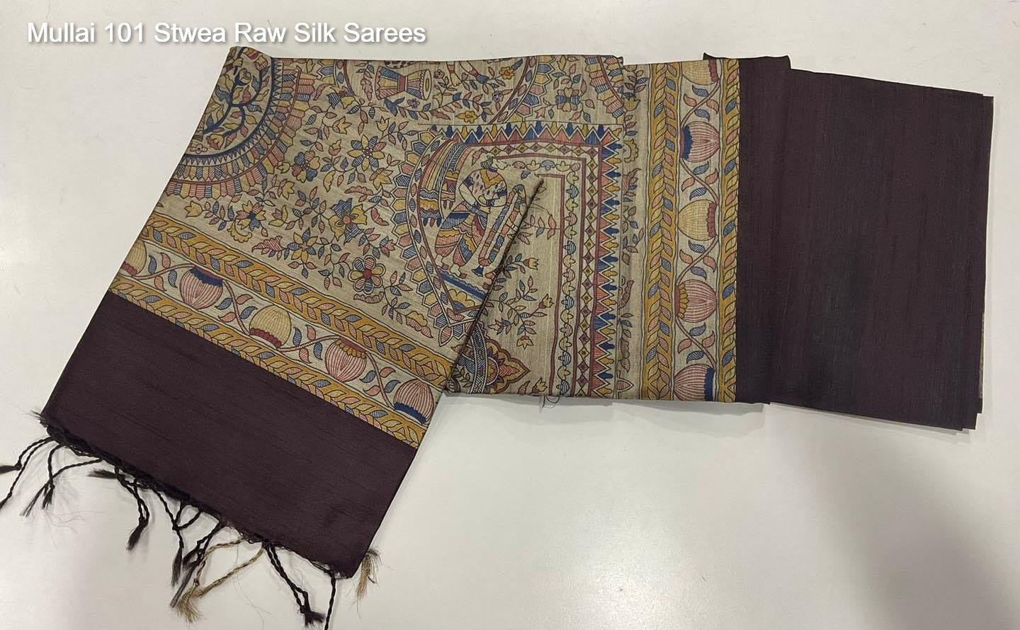 Mullai 101 Stwea Raw Silk Sarees