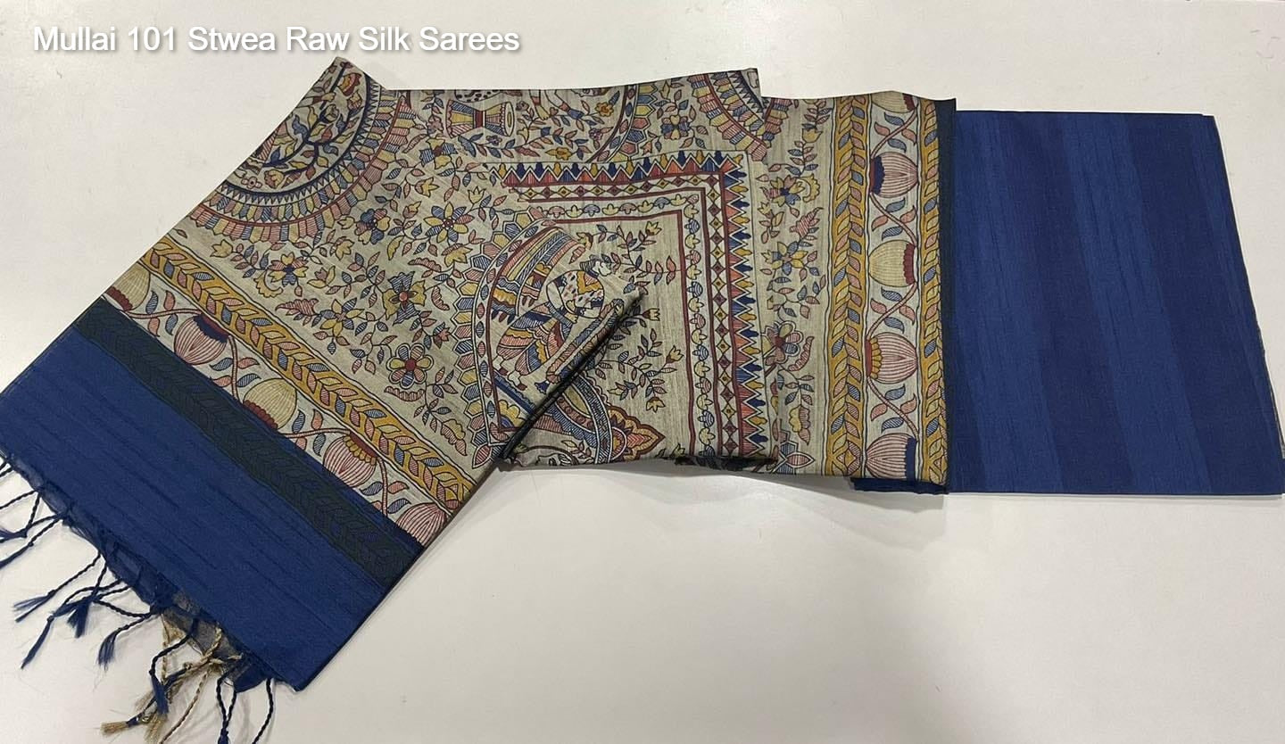 Mullai 101 Stwea Raw Silk Sarees