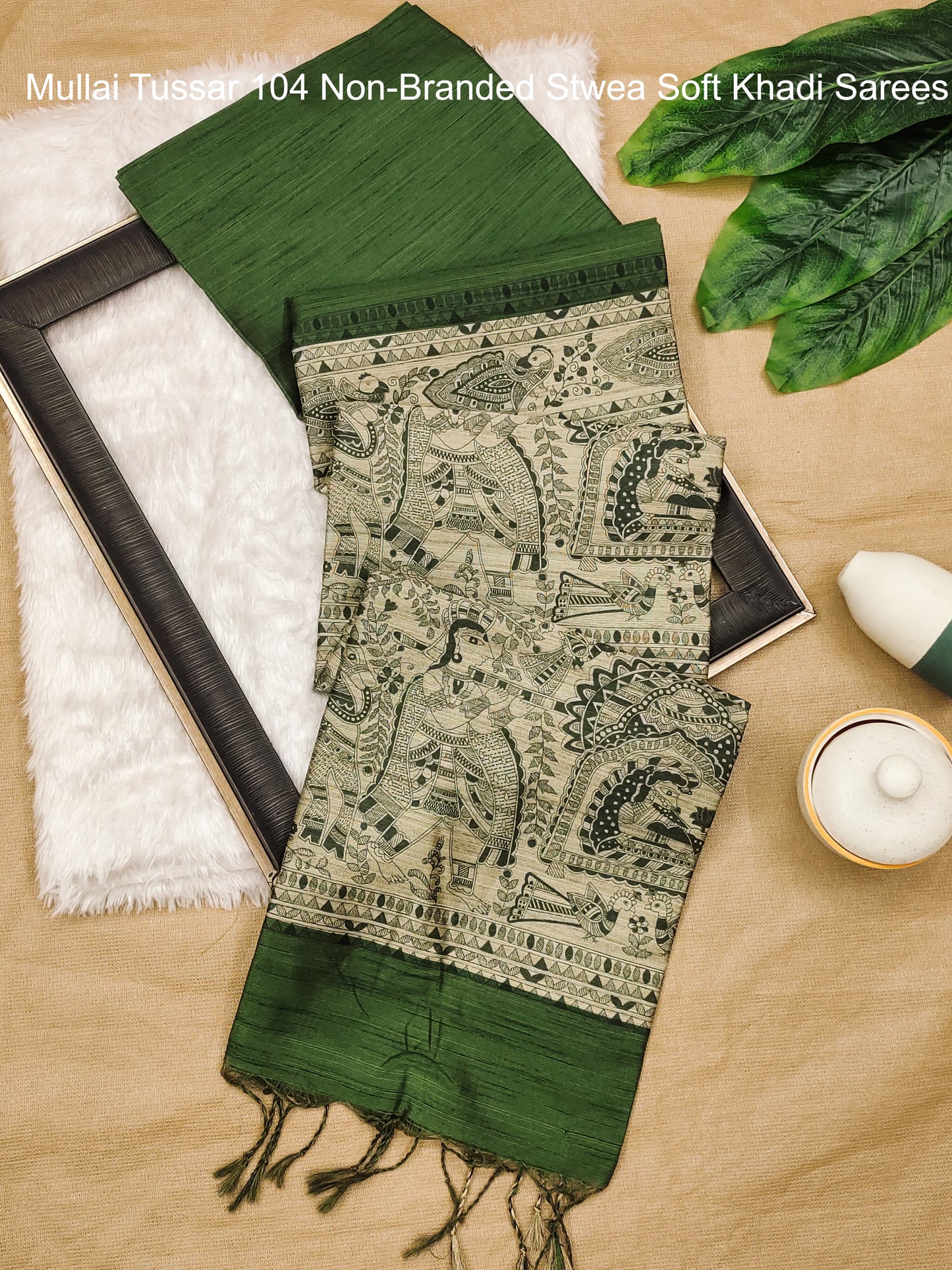 Mullai Tussar 104 Non-Branded Stwea Soft Khadi Sarees