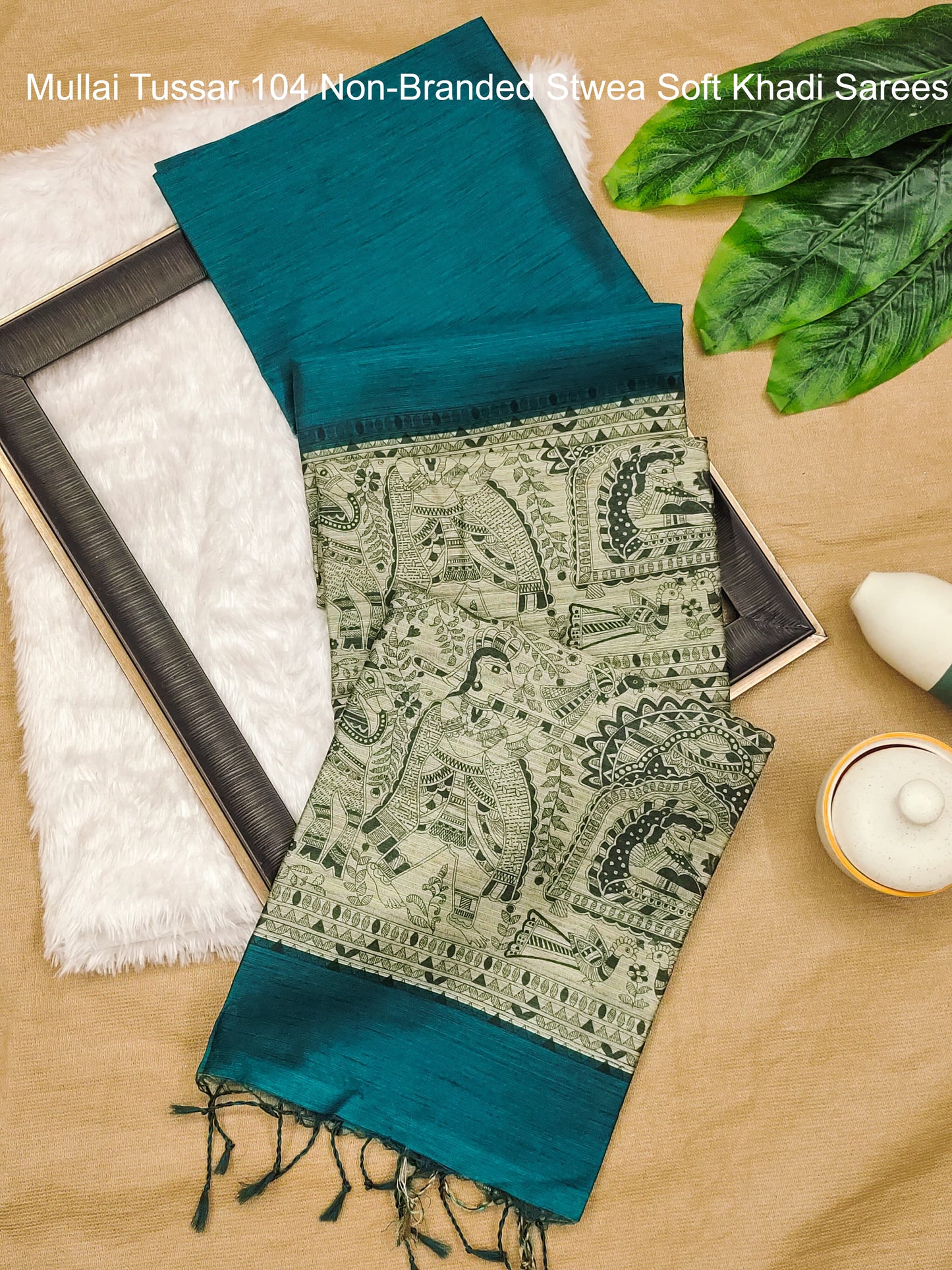 Mullai Tussar 104 Non-Branded Stwea Soft Khadi Sarees